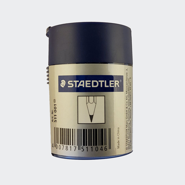 STAEDTLER Spitzdose, rund, silber, blauer Deckel