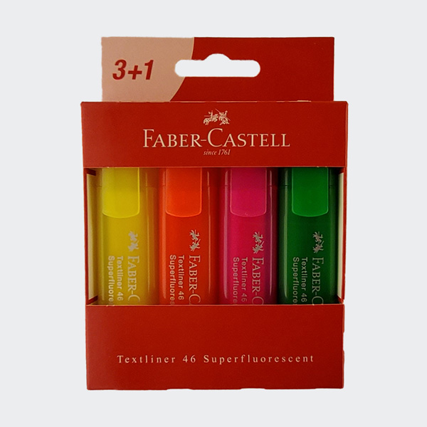 FABER-CASTELL Textmarker TEXTLINER 1546, 4er Papp-Etui