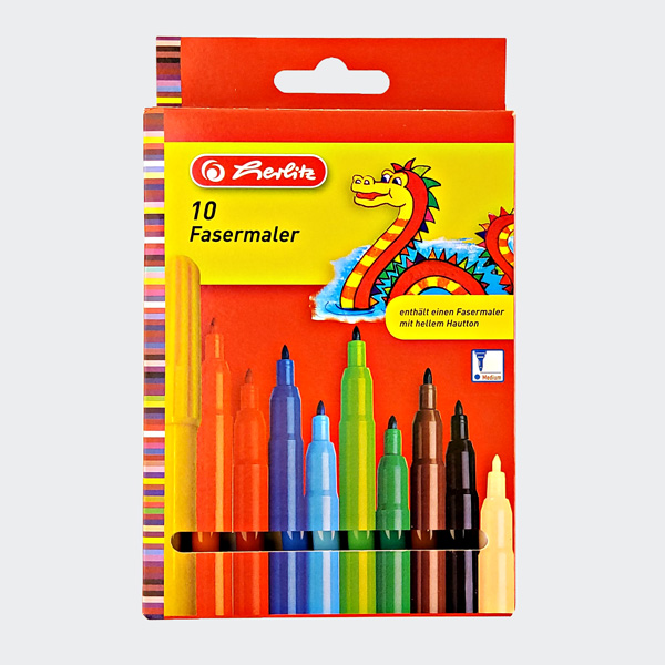 herlitz Fasermaler, 10er Karton-Etui