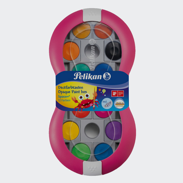 Pelikan Deckfarbkasten Space+, 12 Farben, pink