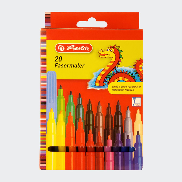 herlitz Fasermaler, 20er Karton-Etui
