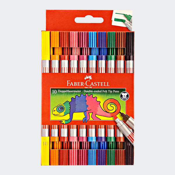 FABER-CASTELL Doppelfasermaler, 10er Etui