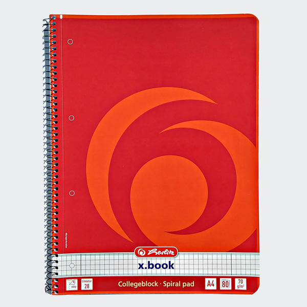 herlitz Collegeblock DIN A4, 80 Blatt, kariert