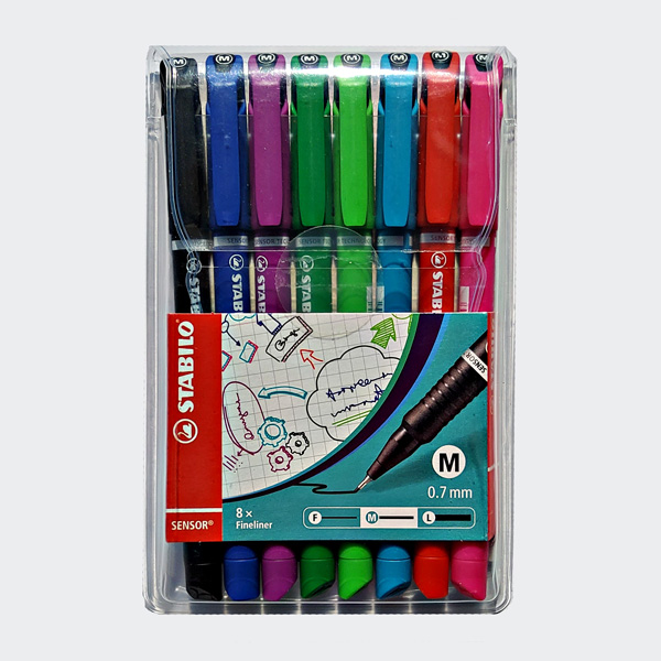STABILO Fineliner SENSOR M, 8er Kunststoff-Etui