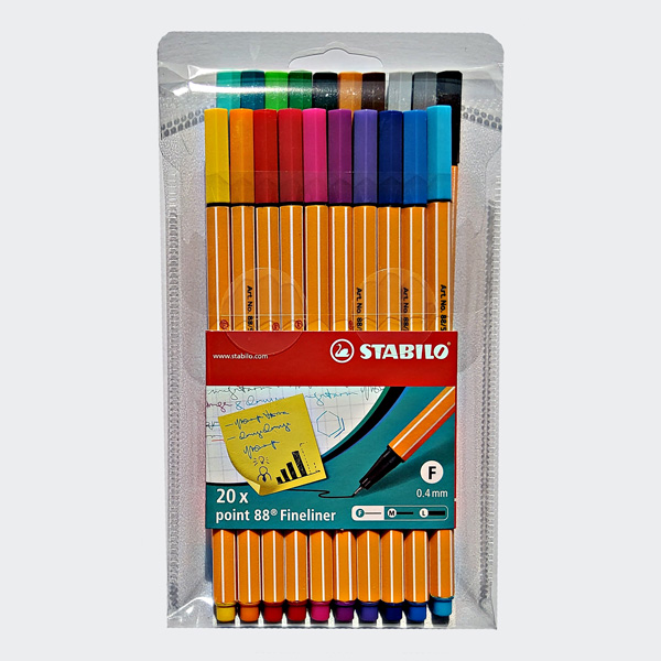 STABILO Fineliner point 88, 20er Kunststoff-Etui