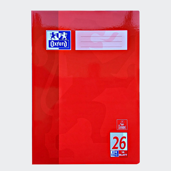 Oxford Schulheft, DIN A4, Lineatur 26 / kariert, 16 Blatt
