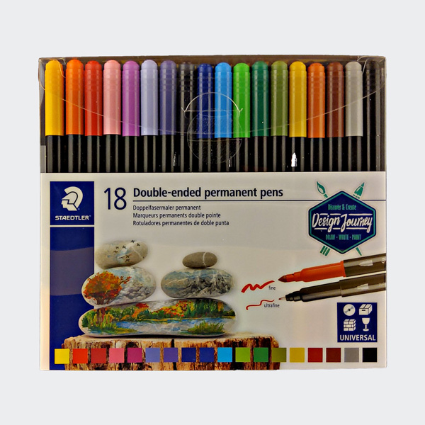 STAEDTLER Doppel-Fasermaler permanent, 18er Etui
