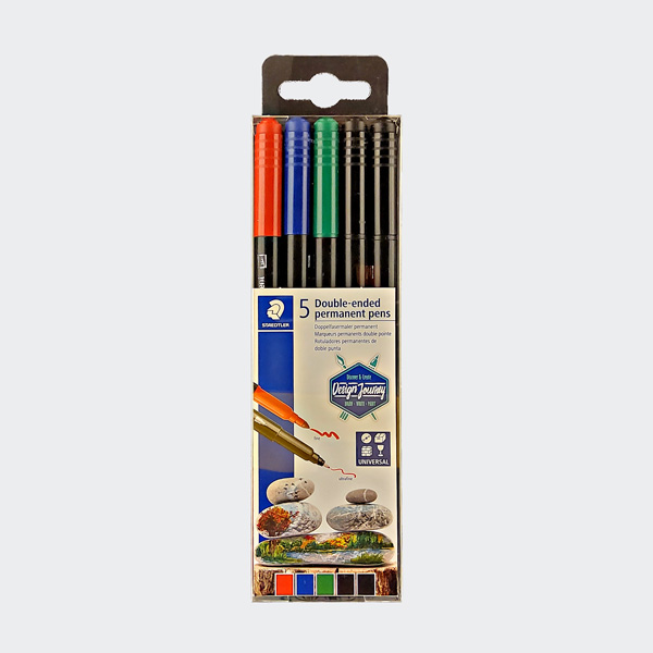 STAEDTLER Doppel-Fasermaler permanent, 5er Etui