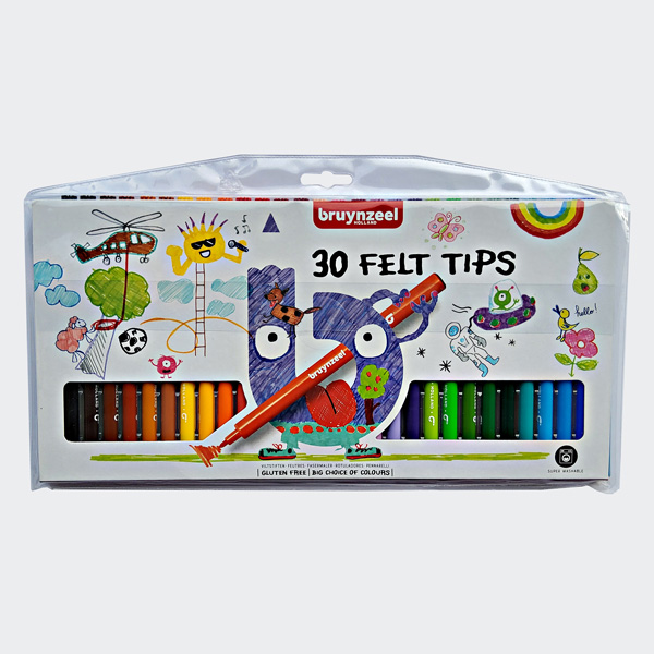 bruynzeel Kids Fasermaler, Strichstärke: F, 30er Etui