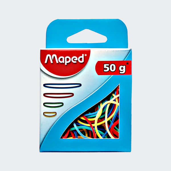 Maped Gummiringe im Karton, 50 g, sortiert