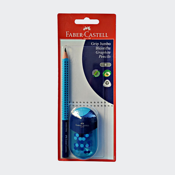 FABER-CASTELL Schreibset Jumbo GRIP TWO TONE, Blisterkarte