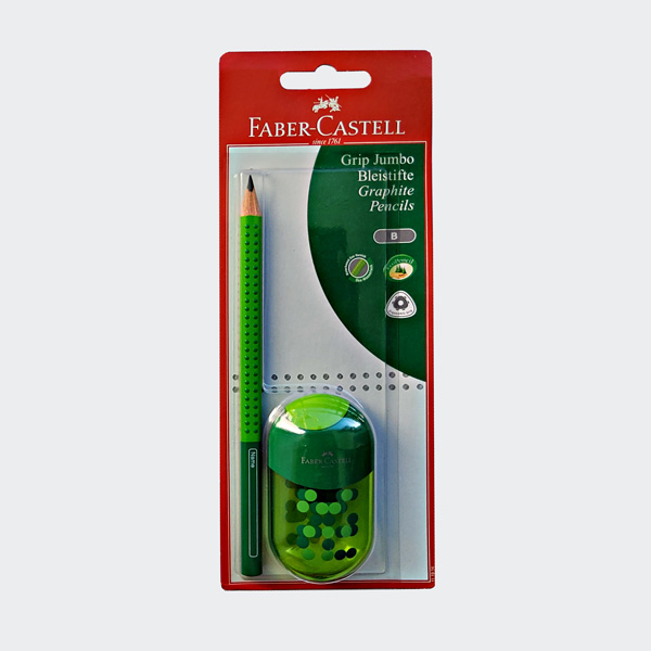 FABER-CASTELL Schreibset Jumbo GRIP TWO TONE, Blisterkarte