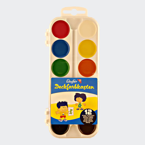 Läufer Deckfarbkasten, 12 Farben