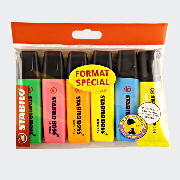 STABILO Textmarker BOSS ORIGINAL, 5 + 1 Ecopack