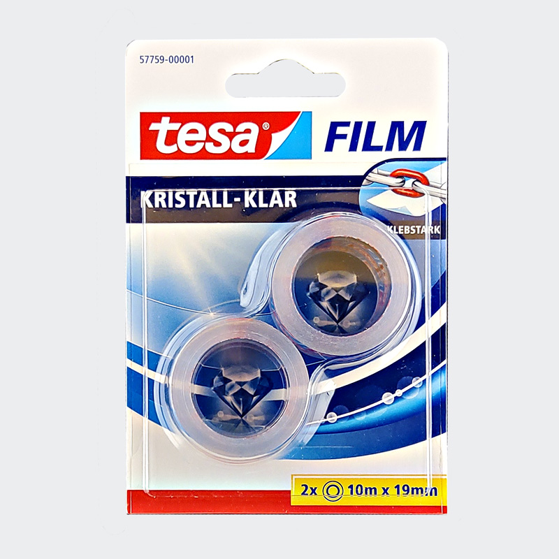 tesa Film kristall-klar, 2 Rollen, Blister, 19 mm x 10 m