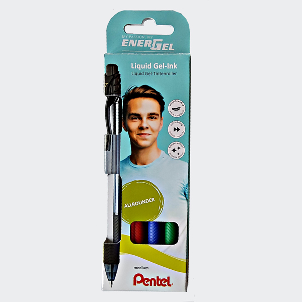 Pentel Liquid Gel-Tintenroller EnerGel-X BL107, 4er Etui