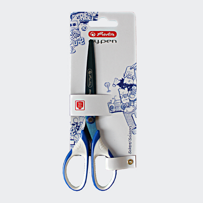 herlitz Schere my.pen, spitz, blau/weiß