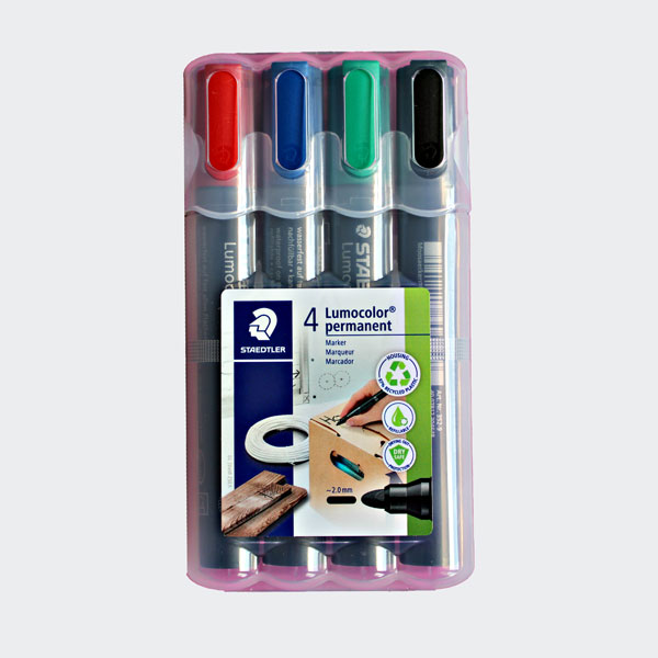 STAEDTLER Lumocolor Permanent-Marker 352, 4er Etui
